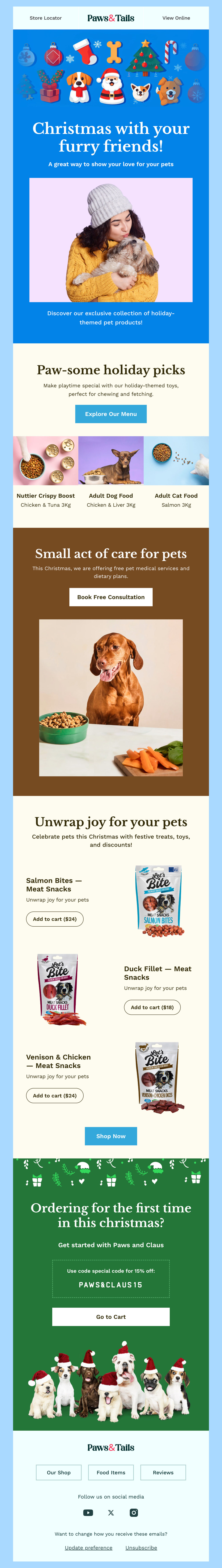 Paws and Tails' email newsletter template