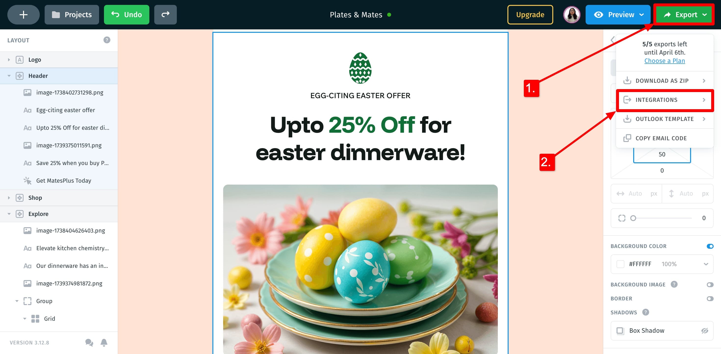 export your newsletter or integrate your email marketing software