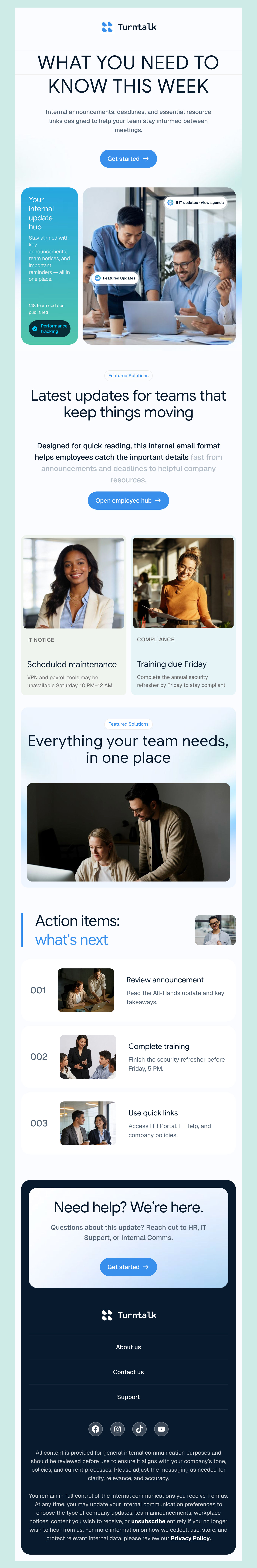 TurnTalk - Internal Communications Email Template for Employee Updates